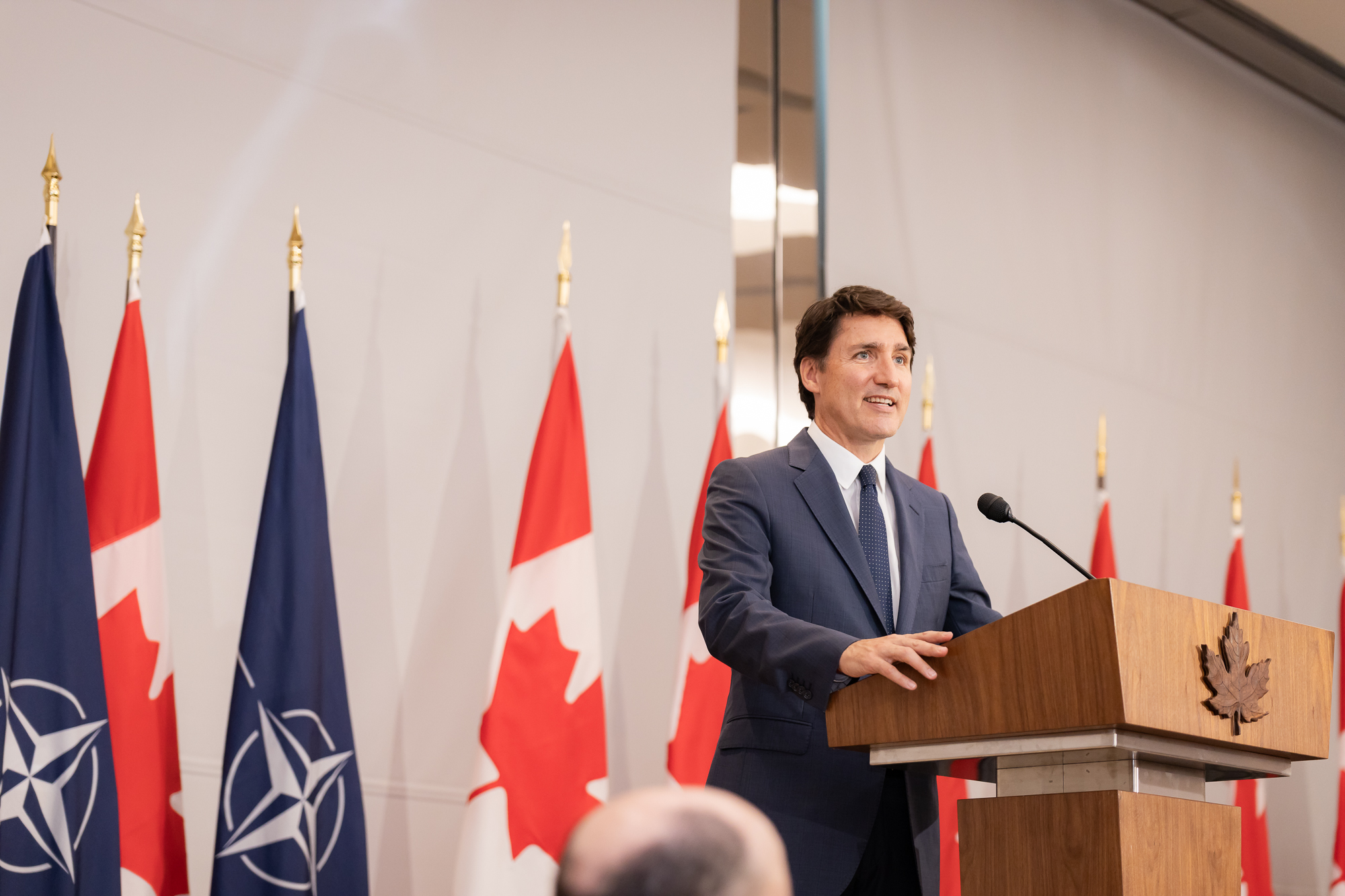 Prime Minister Justin Trudeau delivers remarks at the CCASCOE climate and security side event in Washington, D.C.