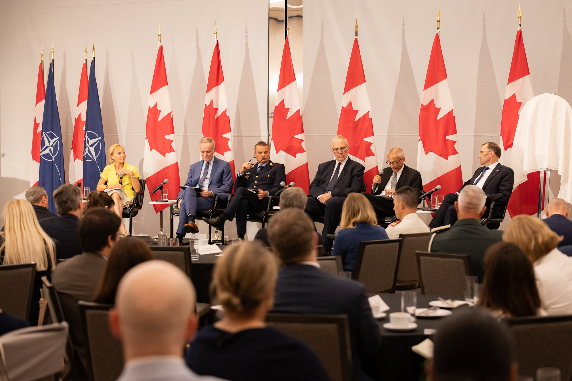 Panel discussion during the CCASCOE climate and security side event ahead of the 2024 NATO Summit in Washington, D.C.