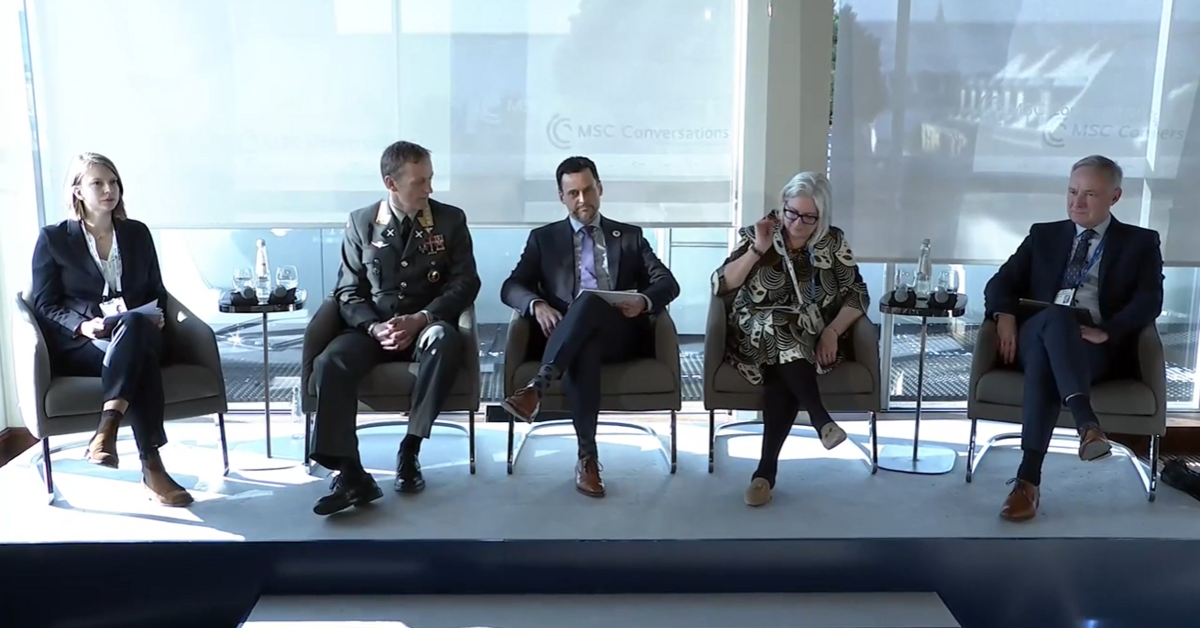 Panel discussion during the “Conversation on Armed Forces in Times of Climate Change” at the Munich Security Conference 2025.
