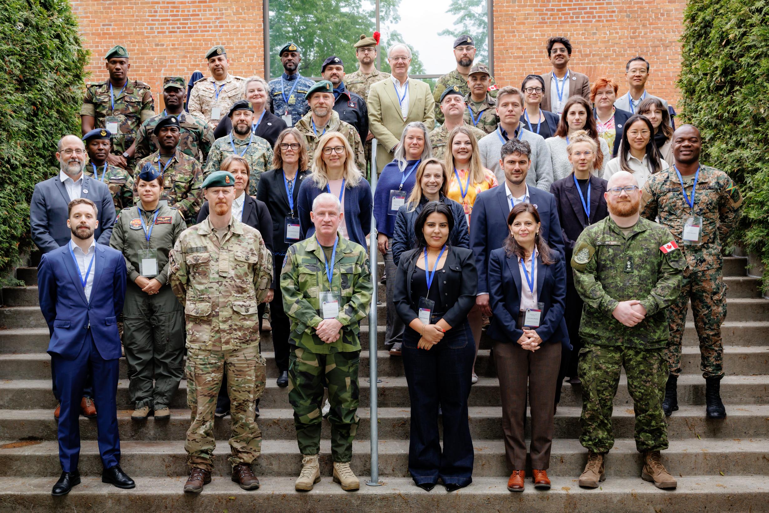 Participants of the first CCASCOE Climate Security and Defence Course gather for a group photo at the Royal Military College of Canada in Québec.