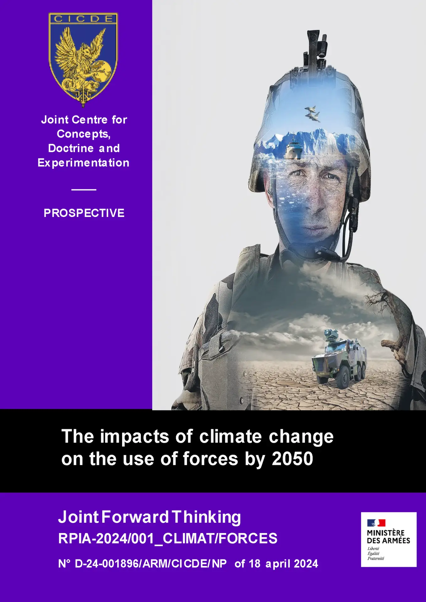 Cover of the "The impacts of climate change on the use of forces by 2050"